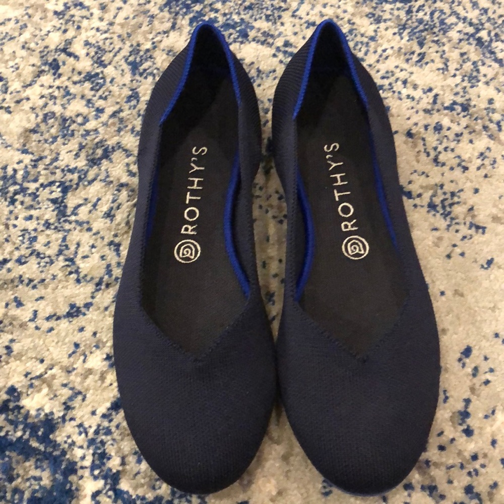Rothy’s Signature Round Toe Flat Navy Solid